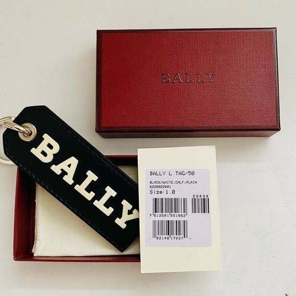 Bally Other - NWT: BALLY | Black Embossed Leather Logo Luggage Tag